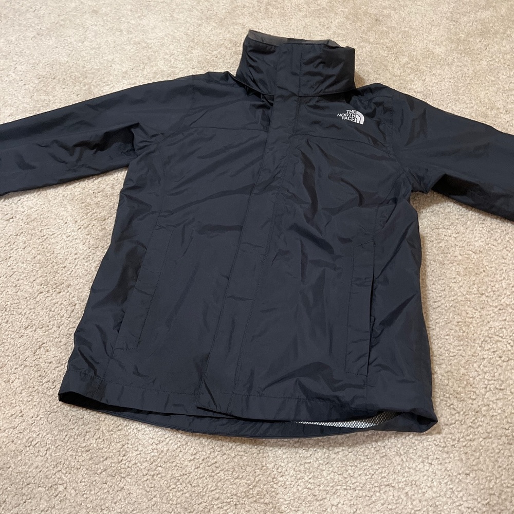 Boys north face raincoat with expandable hood